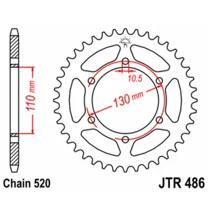 Standard Steel Motorcycle Crown JT Sprockets 520 Kawasaki GPX 250 R (EX250F) 43T image-0