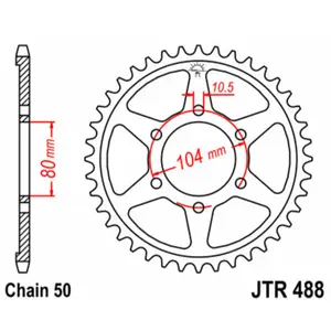 Standard Steel Motorcycle Crown JT Sprockets 530 Kawasaki ZXR 750 (ZX750H) image-0