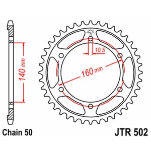 Standard Steel Motorcycle Crown JT Sprockets 530 Kawasaki Ninja ZX-10 Tomcat (ZX1000B) 45T image-0
