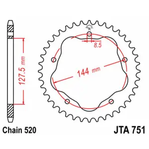 Standard Steel Motorcycle Crown JT Sprockets 520 (nécessite porte-Couronne moto) Ducati 950 Hypermotard image-0