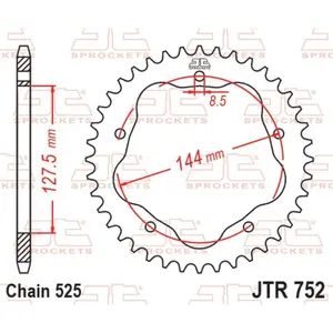 Standard Aluminium Motorcycle Crown JT Sprockets 525 (nécessite porte-Couronne moto) Ducati 796 Hypermotard 39T image-0