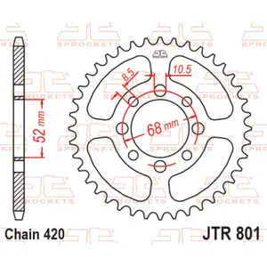 Standard Steel Motorcycle Crown JT Sprockets 420 Kawasaki KLX 110 (KLX110A) 42T image-0
