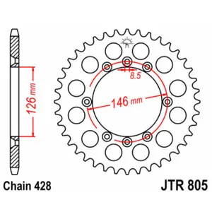 Standard Steel Motorcycle Crown JT Sprockets 428 Suzuki DR 125 SM image-0