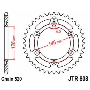Standard Steel Motorcycle Crown JT Sprockets 520 Kawasaki KLX 400 (KLX400A) 43T image-0