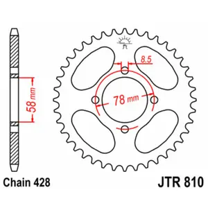 Standard Steel Motorcycle Crown JT Sprockets 428 Hyosung 125 Karion RT 42T image-0