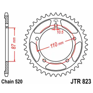 Standard Steel Motorcycle Crown JT Sprockets 520 Suzuki GSX 250 R ABS 47T image-0