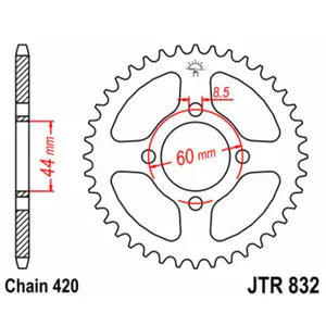 Standard Steel Motorcycle Crown JT Sprockets 420 MBK X-Limit Supermotard / Yamaha Chappy 50 50T image-0