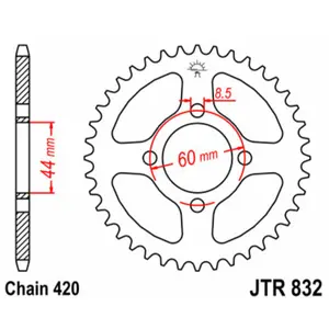 Standard Steel Motorcycle Crown JT Sprockets 420 MBK X-Limit Supermotard / Yamaha Chappy 50 32T image-0