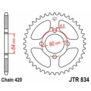 Standard Steel Motorcycle Crown JT Sprockets 420 Yamaha TT-R 50 E (CA01) image-0