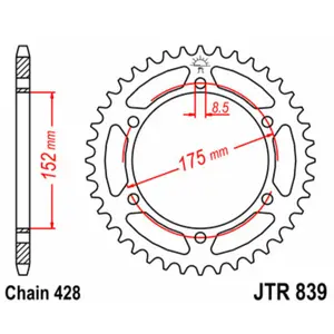 Standard Steel Motorcycle Crown JT Sprockets 428 Yamaha DT 125 R image-0