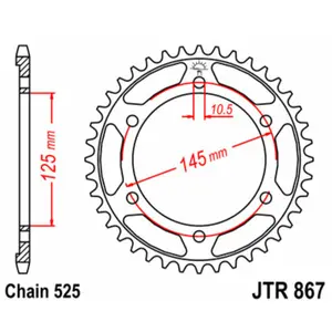 Standard Steel Motorcycle Crown JT Sprockets 525 Yamaha TDM 850 (4TX) image-0