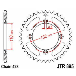 Standard Steel Motorcycle Crown JT Sprockets 428 Gas Gas MC 85 19/16 / Husqvarna TC 85 Std Wheels 17/14 image-0