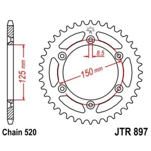 Standard Steel Motorcycle Crown JT Sprockets 520 CF Moto 800 MT Sport / KTM 625 SXC image-0