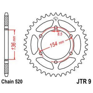 Standard Steel Motorcycle Crown JT Sprockets 520 BMW G 650 X Country ABS (0141) image-0