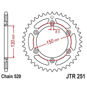 Mud-Resistant Steel Motorcycle Crown JT Sprockets 520 Fantic XX 125 / Yamaha YZ 250 F image-0