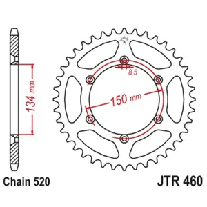 Mud-Resistant Steel Motorcycle Crown JT Sprockets 520 Kawasaki KX 125 (KX125L) / Suzuki RM-Z 250 image-0