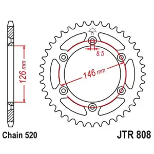 Mud-Resistant Steel Motorcycle Crown JT Sprockets 520 Suzuki RMX 250 51T image-0