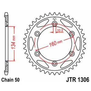 Standard Steel Motorcycle Crown JT Sprockets 530 Honda CBR 1000 RR Fireblade ABS (SC59) 42T image-0
