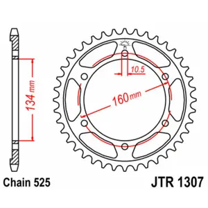 Standard Steel Motorcycle Crown JT Sprockets 525 Honda CBR 600 RR ABS (PC40) image-0