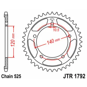 Standard Steel Motorcycle Crown JT Sprockets 525 Kawasaki KLV 1000 (LV1000A) / Suzuki GSR 600 image-0