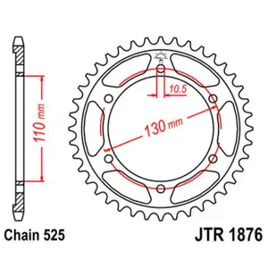 Standard Steel Motorcycle Crown JT Sprockets 525 Suzuki GSX-S 1000 ABS / Yamaha YZF-R1 (RN19) image-0