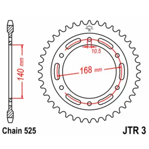 Standard Steel Motorcycle Crown JT Sprockets 525 BMW F 800 GT ABS (0B53) 41T image-0