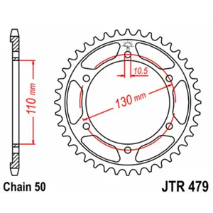 Standard Steel Motorcycle Crown JT Sprockets 530 Suzuki GSX-R 1000 ABS / Yamaha YZF-R1 (RN19) image-0