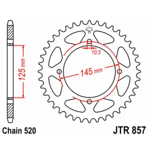 Standard Steel Motorcycle Crown JT Sprockets 520 MZ 660 Baghira / Yamaha XT 600 E (3TB) image-0