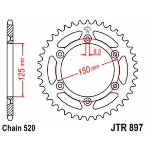 Standard Steel Motorcycle Crown JT Sprockets 520 CF Moto 800 NK Advanced / Gas Gas SM 700 image-0