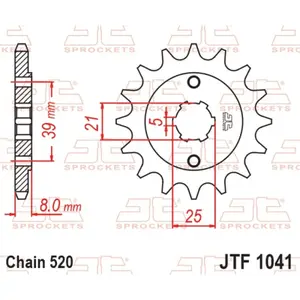 Standard Steel Motorcycle Sprocket JT Sprockets 520 Kymco Mxer 125 15T image-0