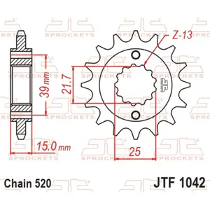 Standard Steel Motorcycle Sprocket JT Sprockets 520 Kymco Maxxer 300 image-0