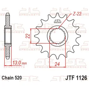 Standard Steel Motorcycle Sprocket JT Sprockets 520 Aprilia Moto 6.5 image-0