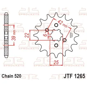 Standard Steel Motorcycle Sprocket JT Sprockets 520 Honda XL 250 S (L250S) image-0