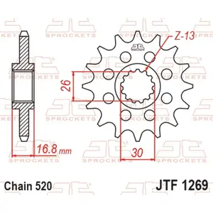 Standard Steel Motorcycle Sprocket JT Sprockets 520 Honda CBR 1000 RR Fireblade SP ABS (SC59) 15T image-0