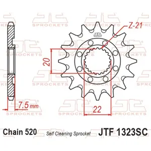 Mud-Resistant Steel Motorcycle Sprocket JT Sprockets 520 HM CRE 125 / Honda CRF 250 X (ME11) 14T image-0