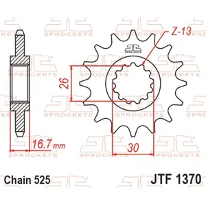 Standard Steel Motorcycle Sprocket JT Sprockets 525 Honda CBR 1000 RR Fireblade SP ABS (SC59) 15T image-0