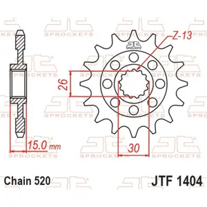 Standard Steel Motorcycle Sprocket JT Sprockets 520 BMW HP4 Race ABS (0E31) 16T image-0