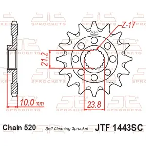 Mud-Resistant Steel Motorcycle Sprocket JT Sprockets 520 Suzuki RM-Z 450 13T image-0