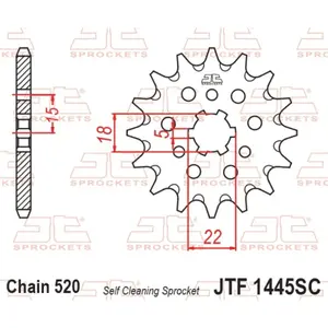 Mud-Resistant Steel Motorcycle Sprocket JT Sprockets 520 Kawasaki KX 125 (KX125K) 13T image-0