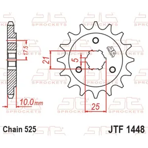 Standard Steel Motorcycle Sprocket JT Sprockets 525 Suzuki DR 650 SE 15T image-0