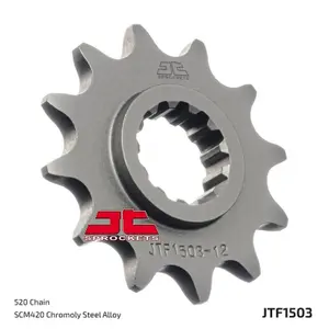 Standard Steel Motorcycle Sprocket JT Sprockets 525 Kawasaki KSF 250 Mojave 2WD (KSF250A) 12T image-1