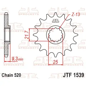 Standard Steel Motorcycle Sprocket JT Sprockets 520 Kawasaki Ninja 250 R (EX250K) 15T image-0