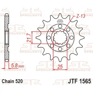 Standard Steel Motorcycle Sprocket JT Sprockets 520 Kawasaki KX 450 F (KX450F) 12T image-0