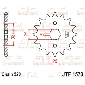 Standard Steel Motorcycle Sprocket JT Sprockets 520 Yamaha XV 125 Virago (5AJ) 13T image-0