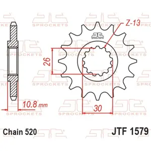 Standard Steel Motorcycle Sprocket JT Sprockets 520 Yamaha FZ8 N (RN25) 16T image-0