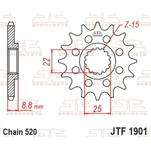 Standard Steel Motorcycle Sprocket JT Sprockets 520 Beta RR 125 2T Enduro 12T image-0