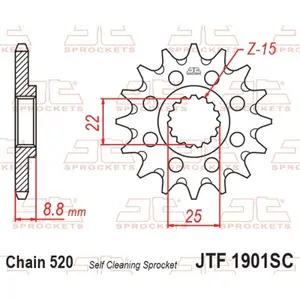 Mud-Resistant Steel Motorcycle Sprocket JT Sprockets 520 Beta RR 125 2T Enduro 13T image-0