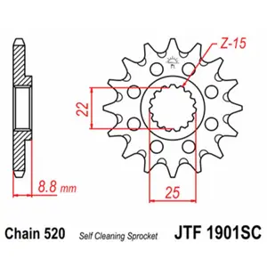 Mud-Resistant Steel Motorcycle Sprocket JT Sprockets 520 Beta RR 125 2T Enduro 14T image-0