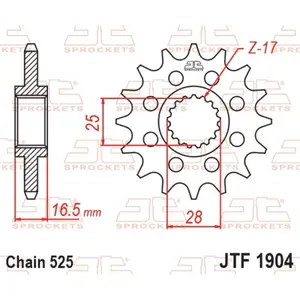 Standard Steel Motorcycle Sprocket JT Sprockets 525 KTM 1290 Super Adventure R 17T image-0