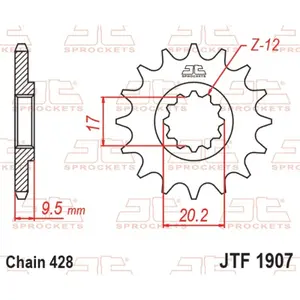 Standard Steel Motorcycle Sprocket JT Sprockets 428 Husqvarna TC 85 Std Wheels 17/14 / KTM 105 SX 13T image-0